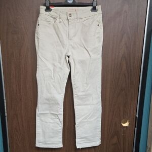 Santana Jeans Size 8 Light Beige Mid Rise Straight Leg Capri Jeans